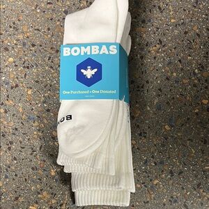 Bombas Men's Classic White Calf Socks - 4 Pack